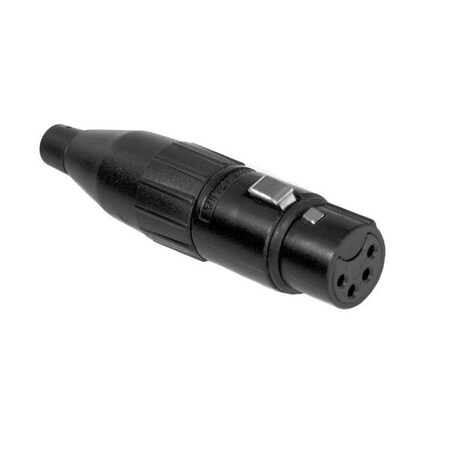 Amphenol Metal Plug Str Cord 4 Skt Black Large Clamp AC4FBJ